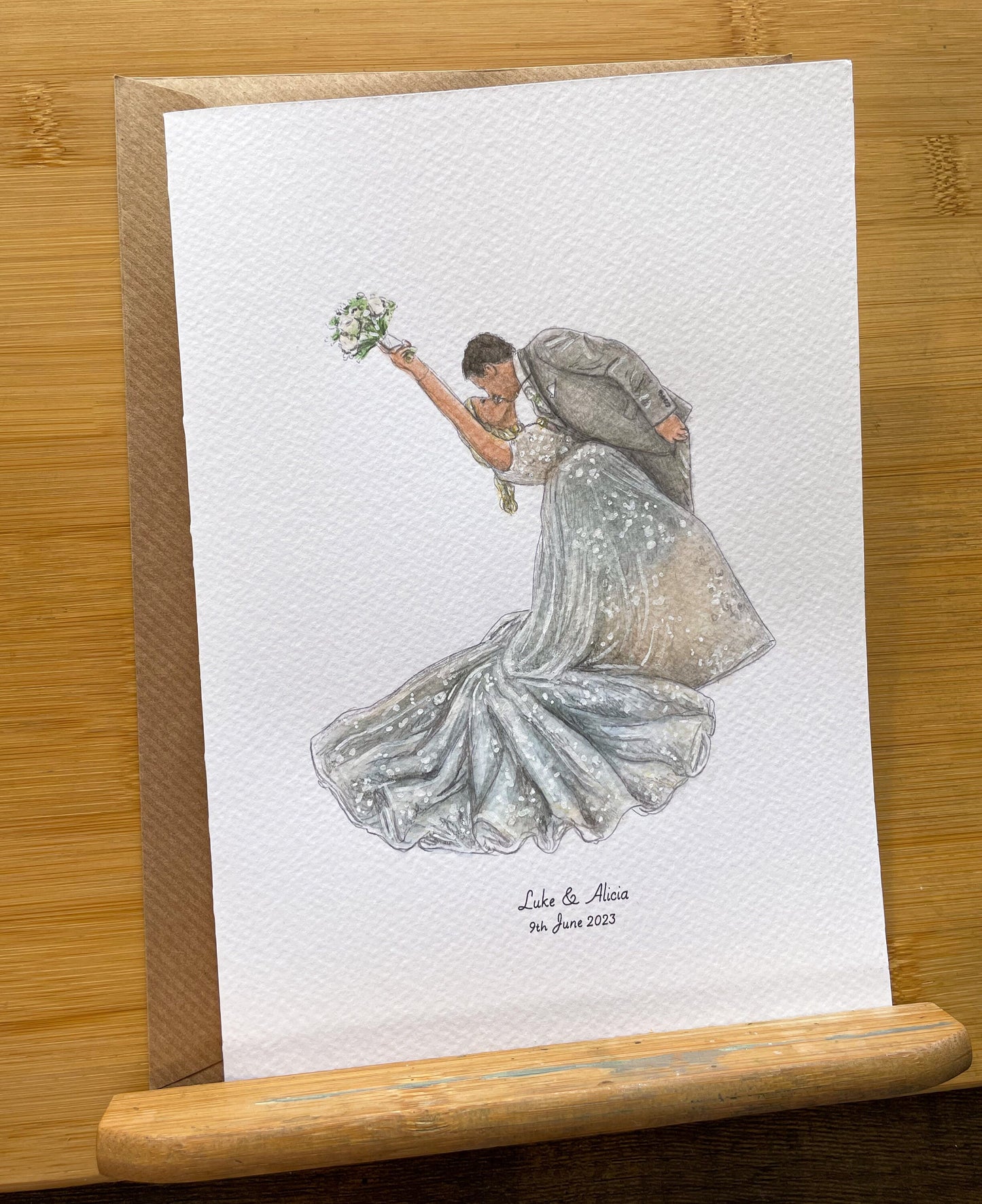 Hand Painted Wedding Card