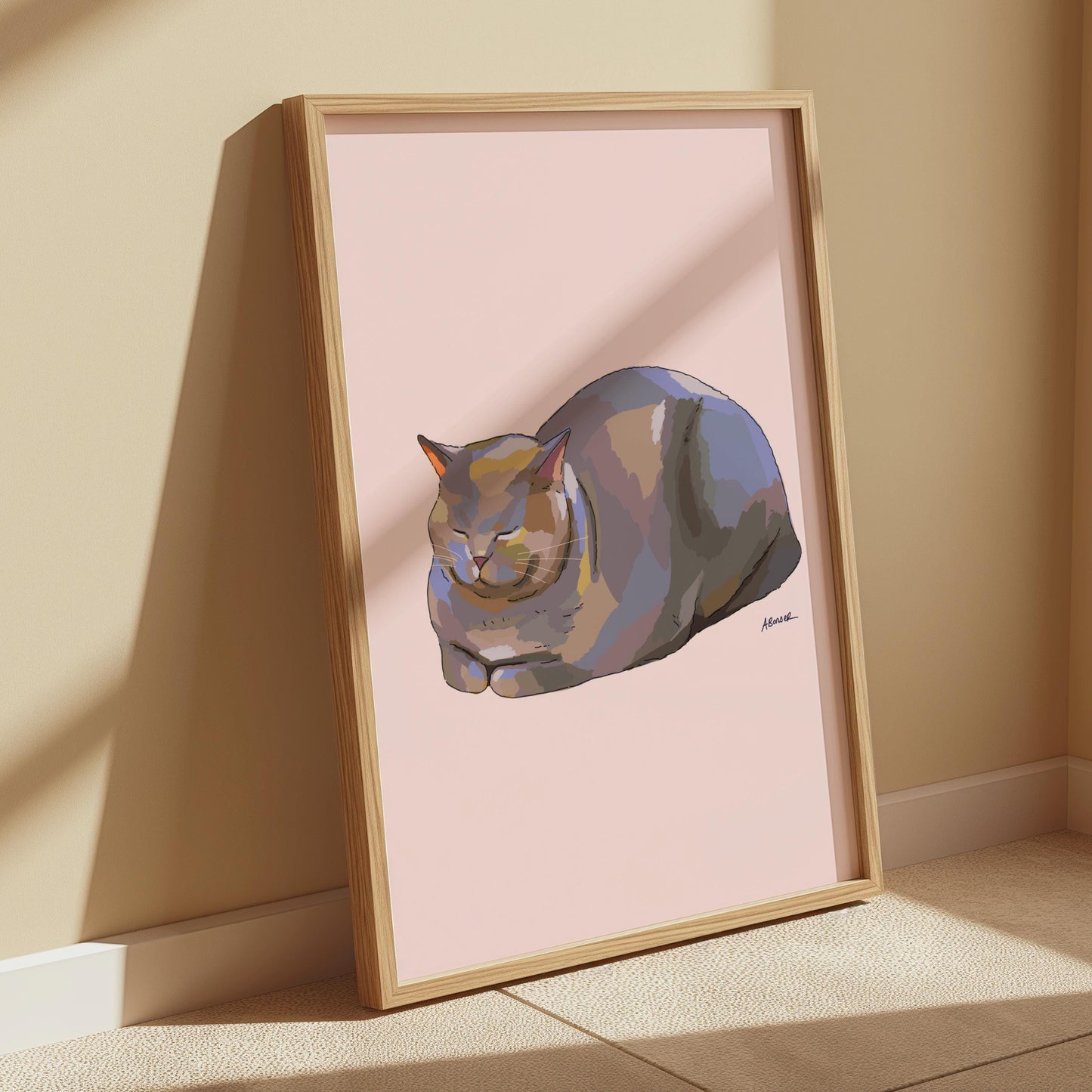 Sleepy Cat Loaf Print