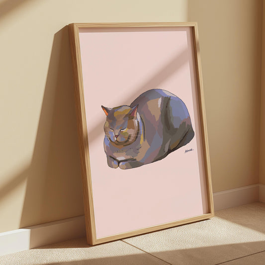 Sleepy Cat Loaf Print