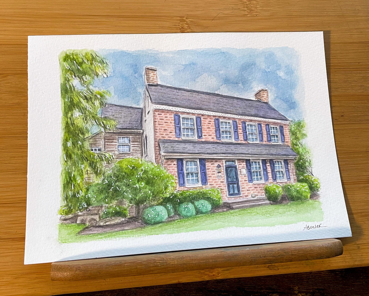 Hand Painted Watercolour House Portrait