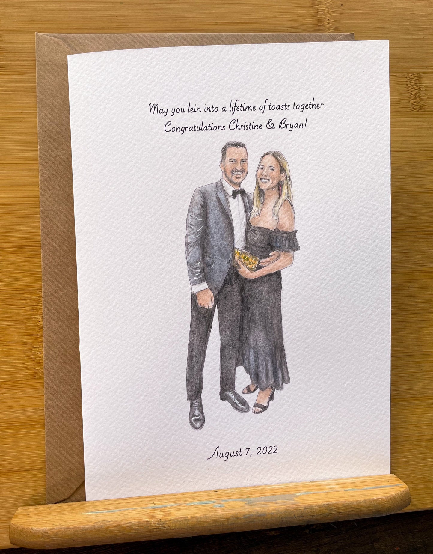 Custom Painted Couples Card