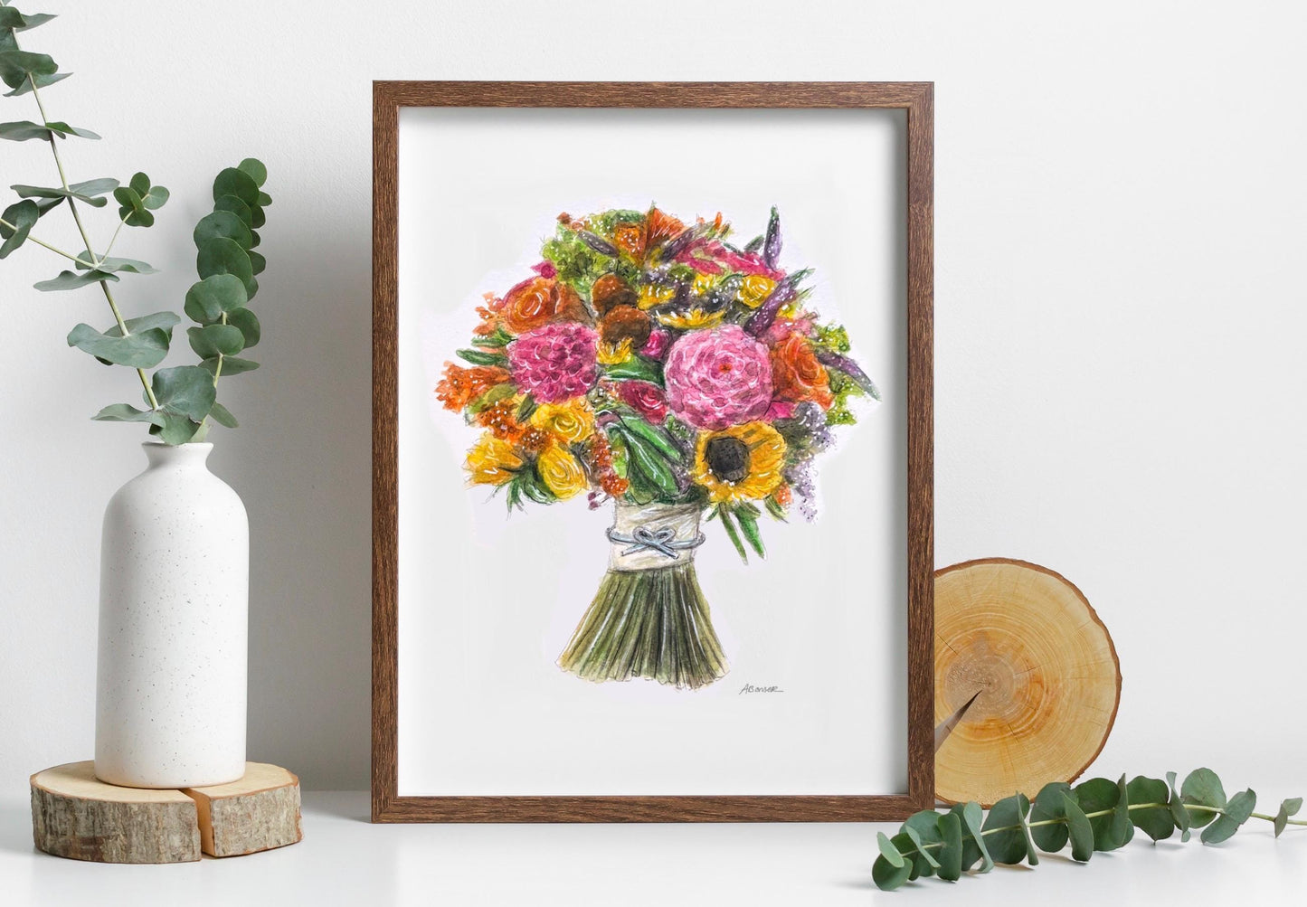 Custom Bouquet Watercolour Painting