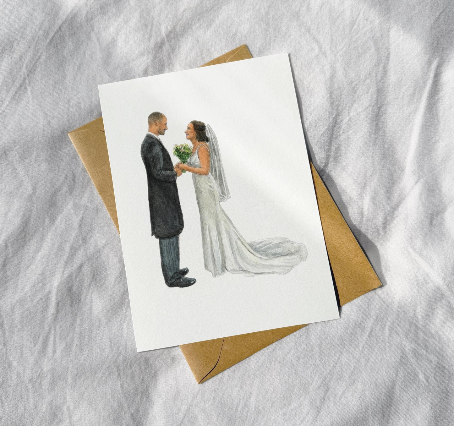 Hand Painted Wedding Card