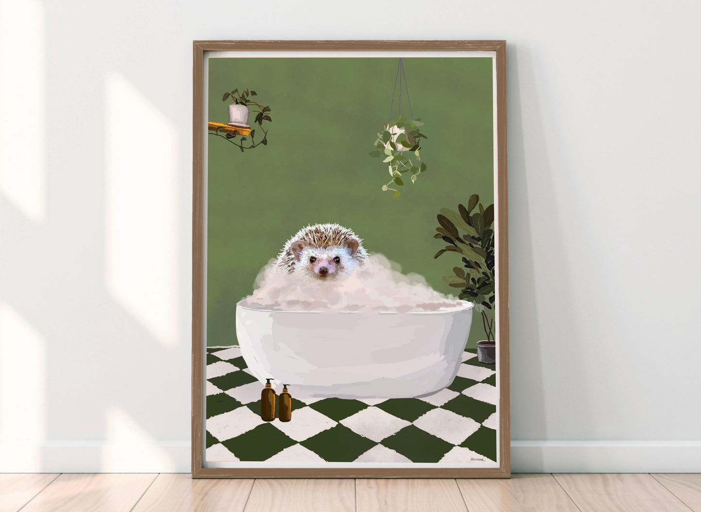 Hedgehog Bathroom Print