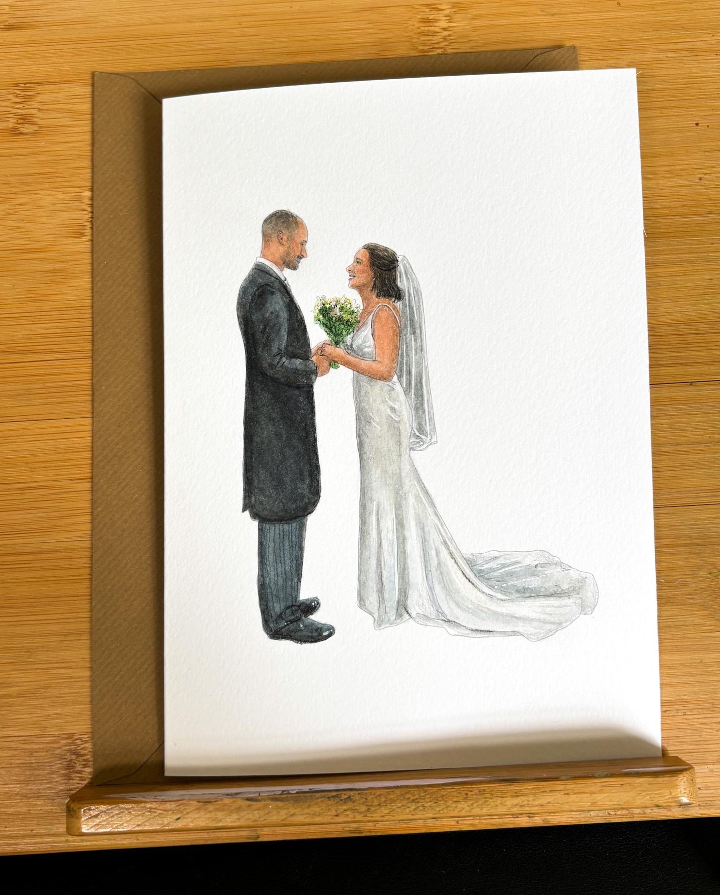 Hand Painted Wedding Card