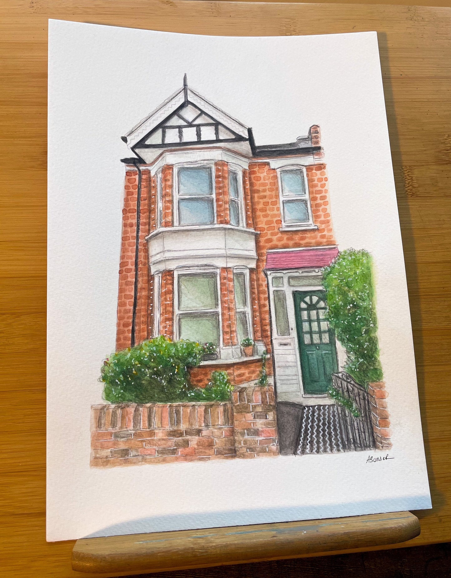 Hand Painted Watercolour House Portrait