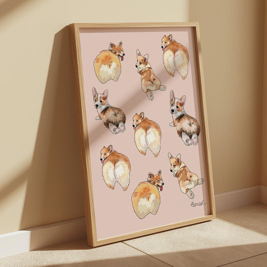 Corgi Butt Art Print