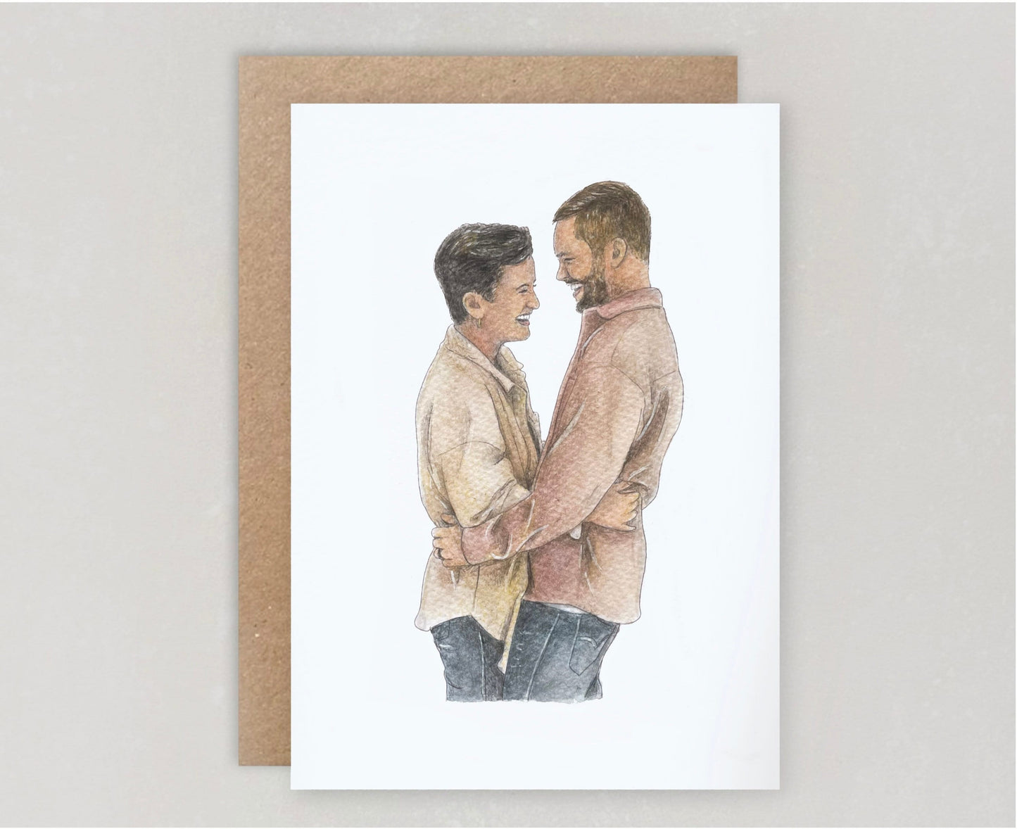 Custom Painted Couples Card