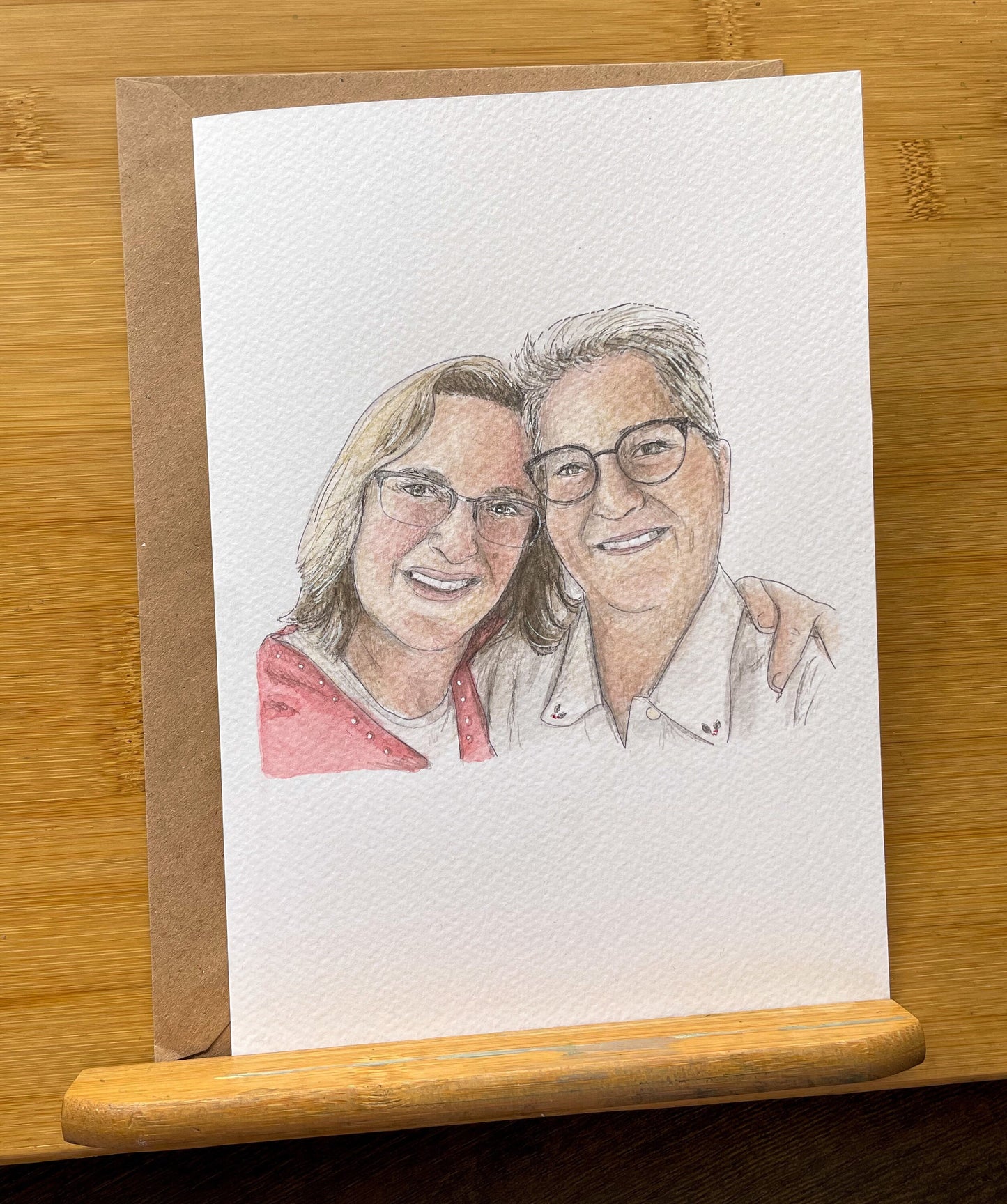 Custom Painted Couples Card