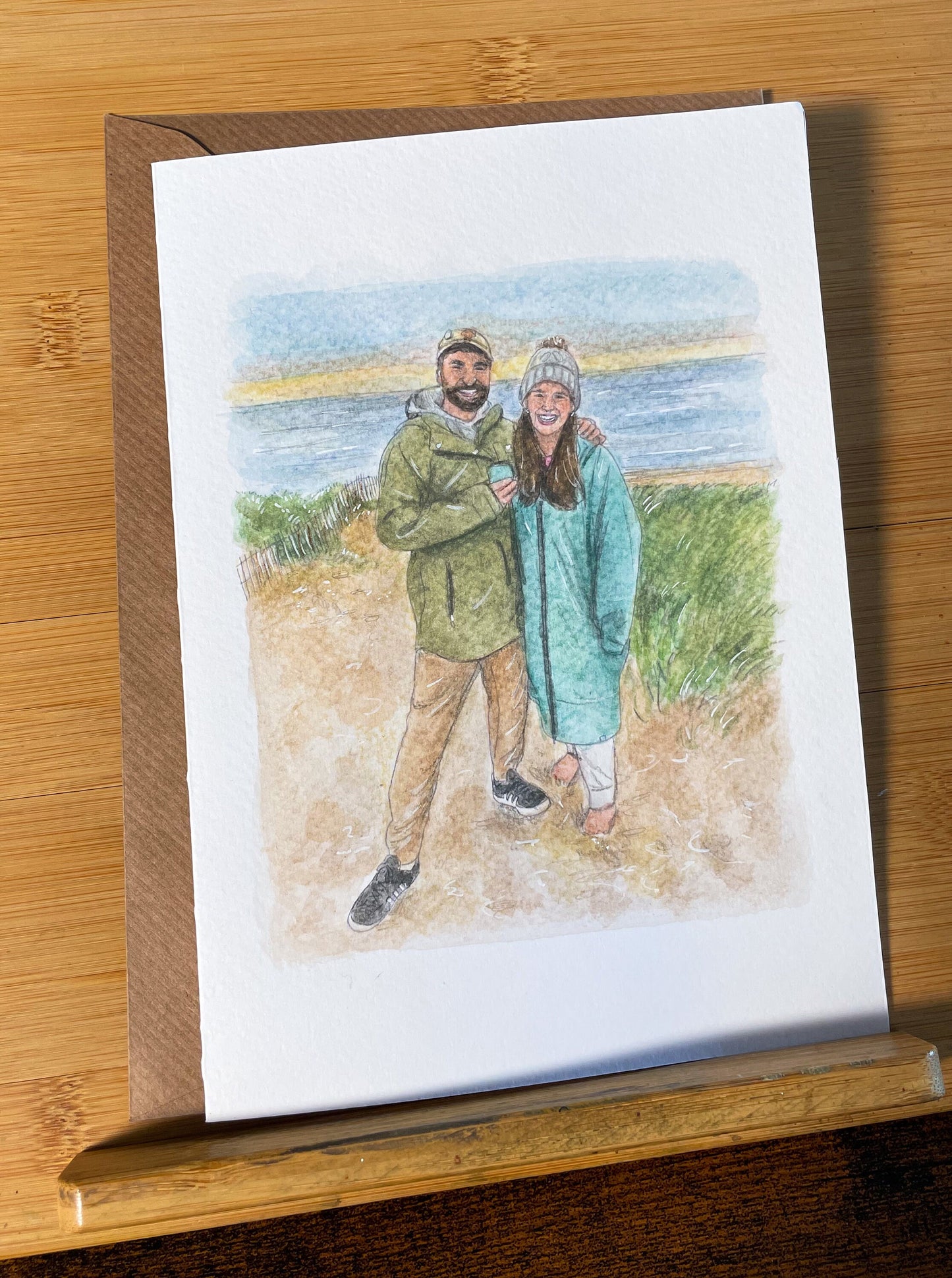 Custom Painted Couples Card