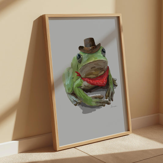 Cowboy Frog Print