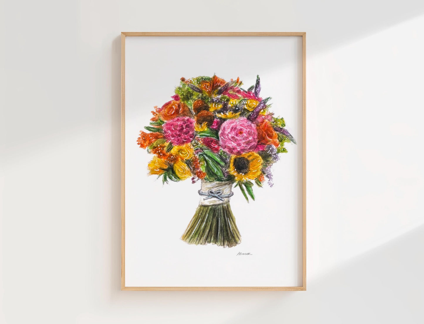 Custom Bouquet Watercolour Painting