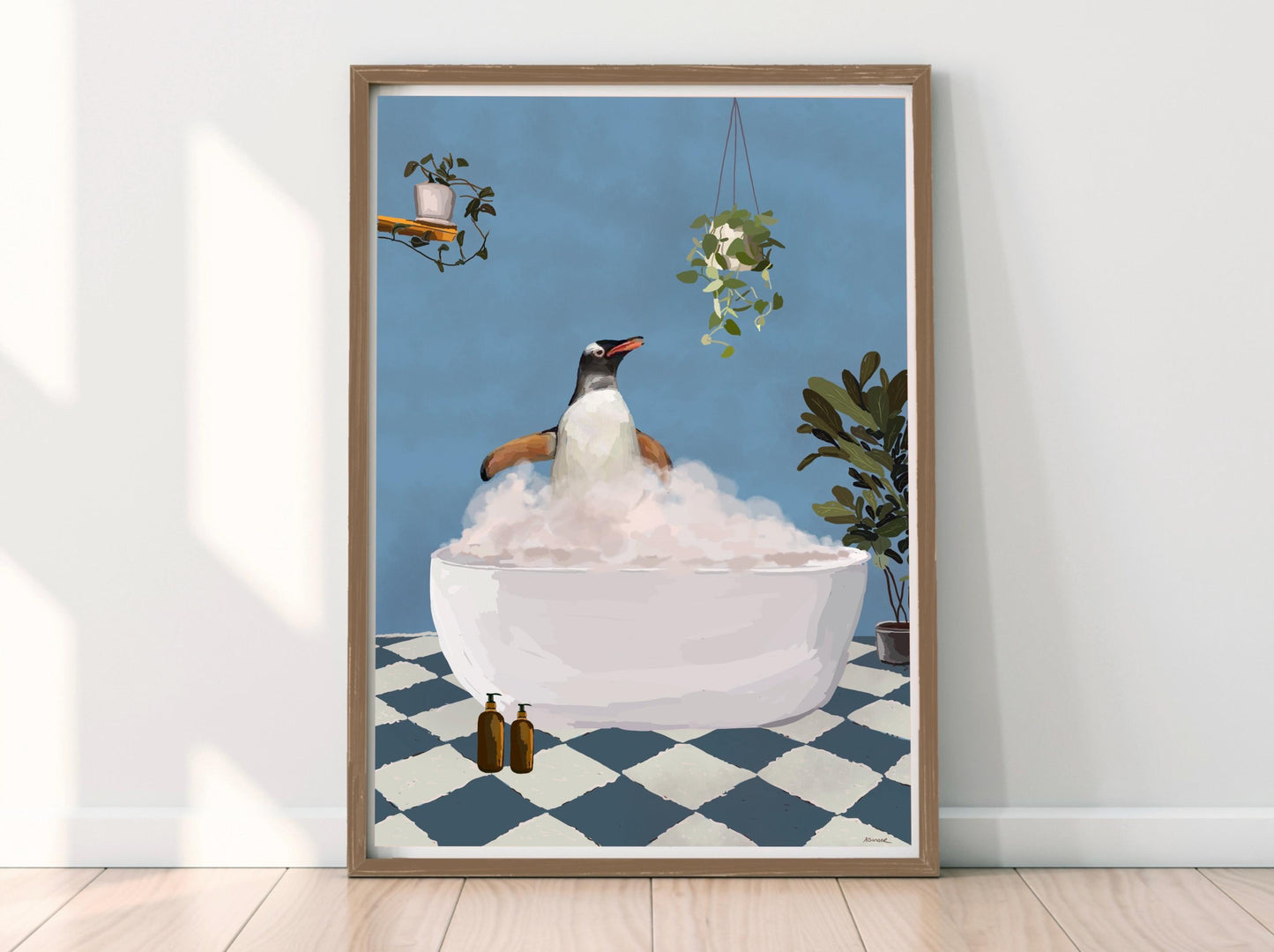 Penguin Bath Print