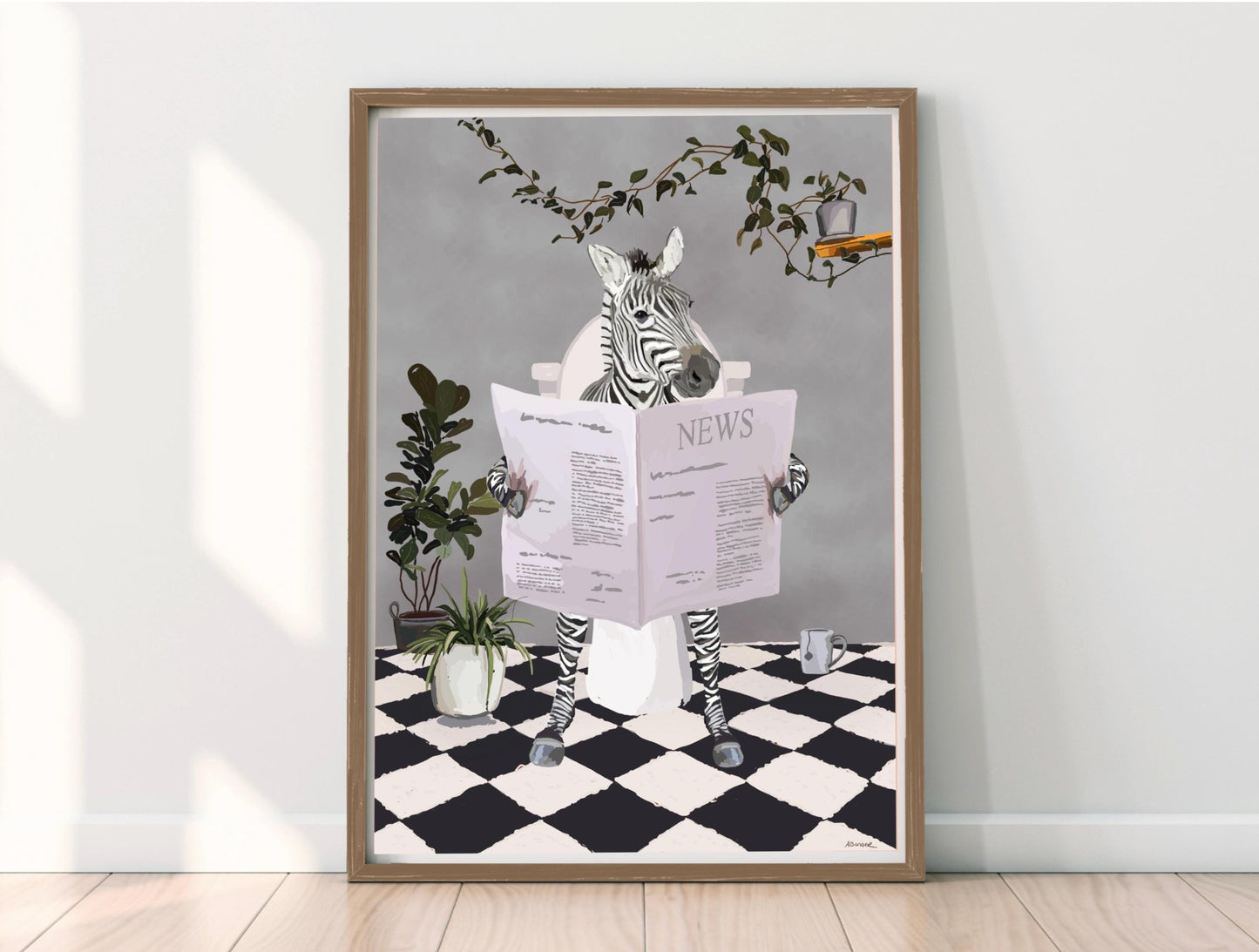 Zebra Bathroom Print