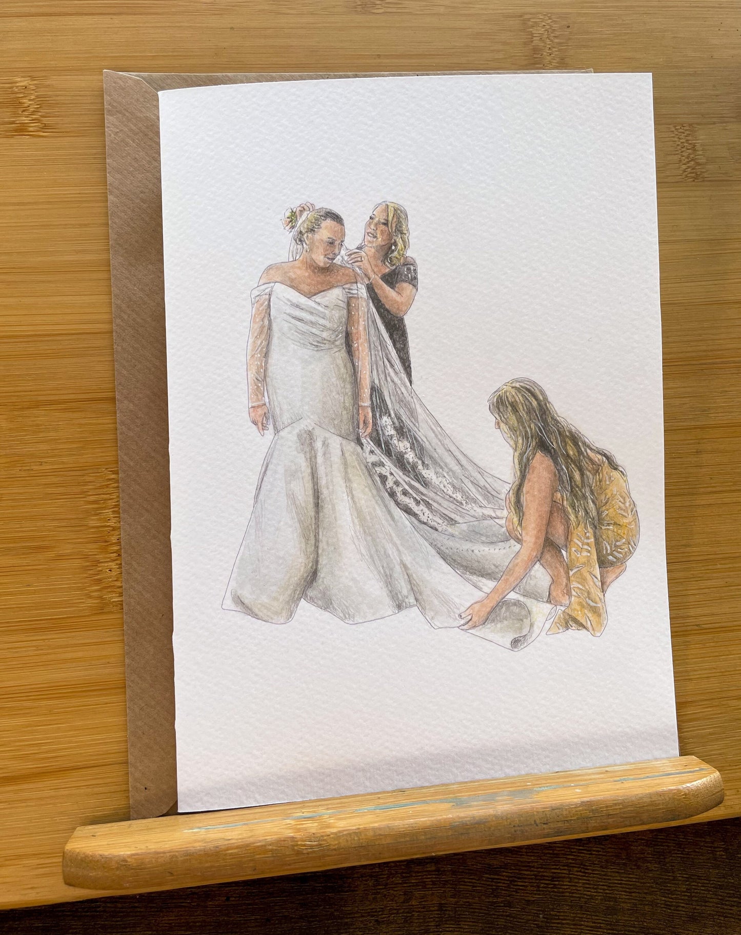 Custom Painted Bridesmaid Card