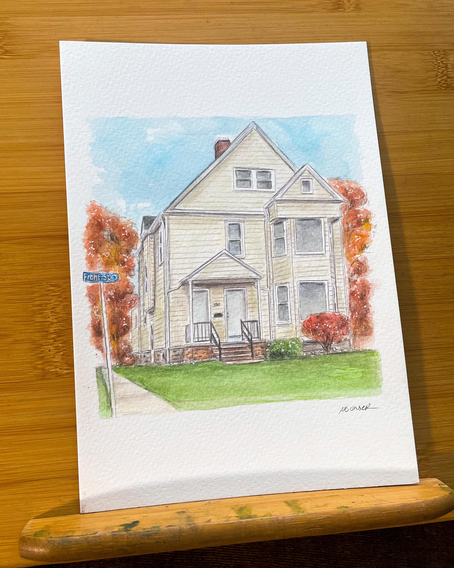 Hand Painted Watercolour House Portrait