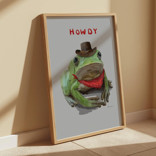 Cowboy Frog Print