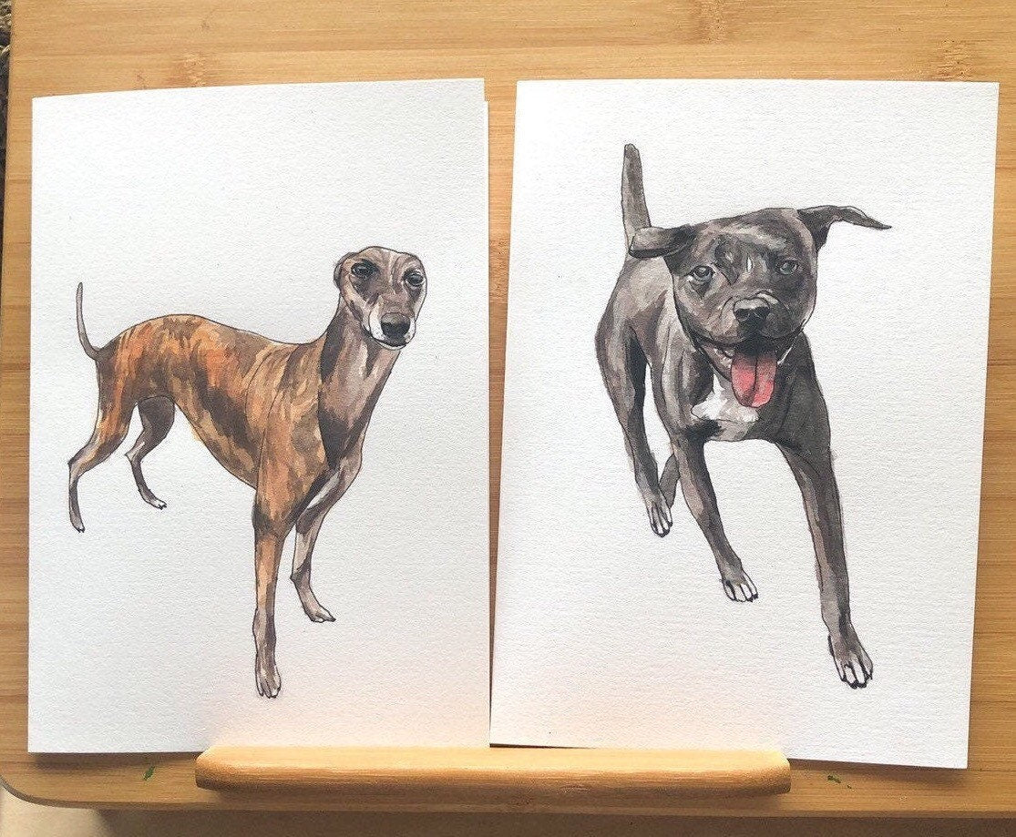 Hand Painted Pet Portrait Card