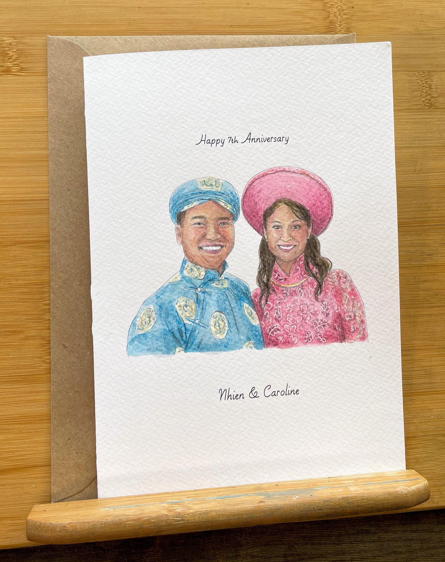 Custom Painted Couples Card