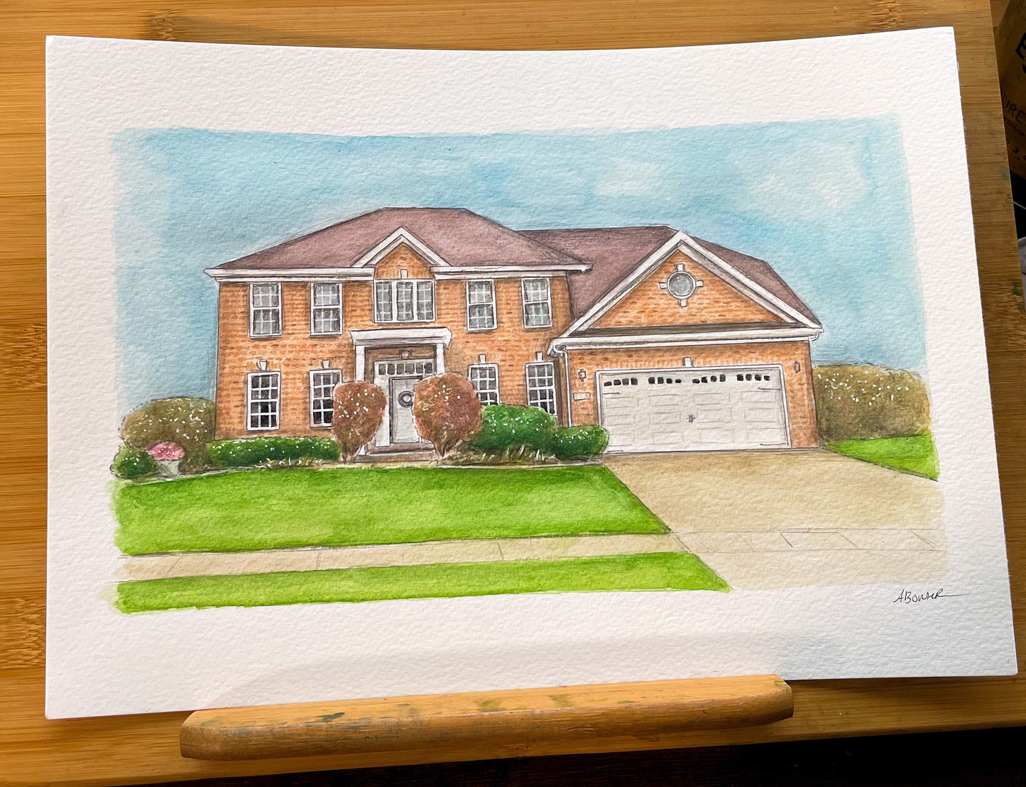 Hand Painted Watercolour House Portrait