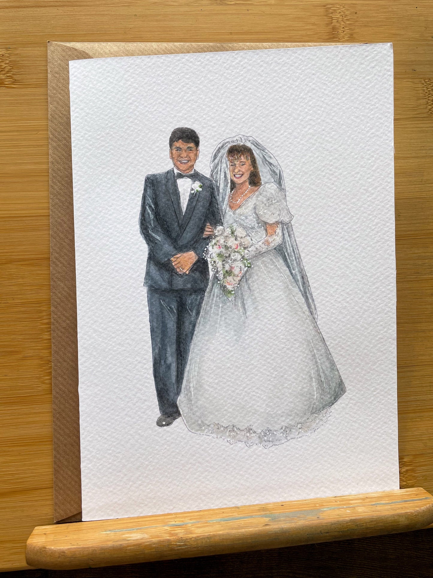 Hand Painted Wedding Card