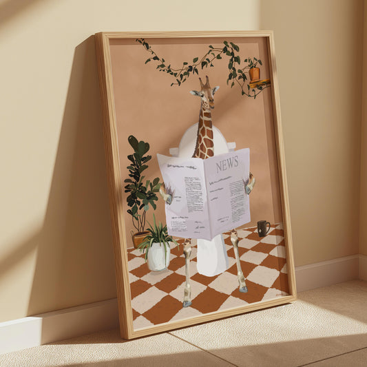 Giraffe Bathroom Print