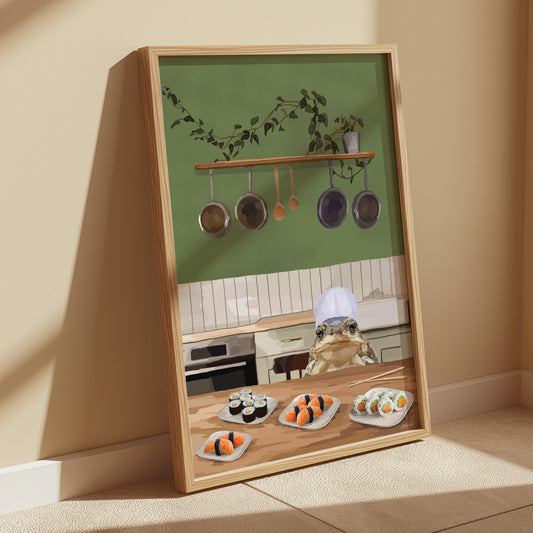 Sushi Toad Kitchen Print