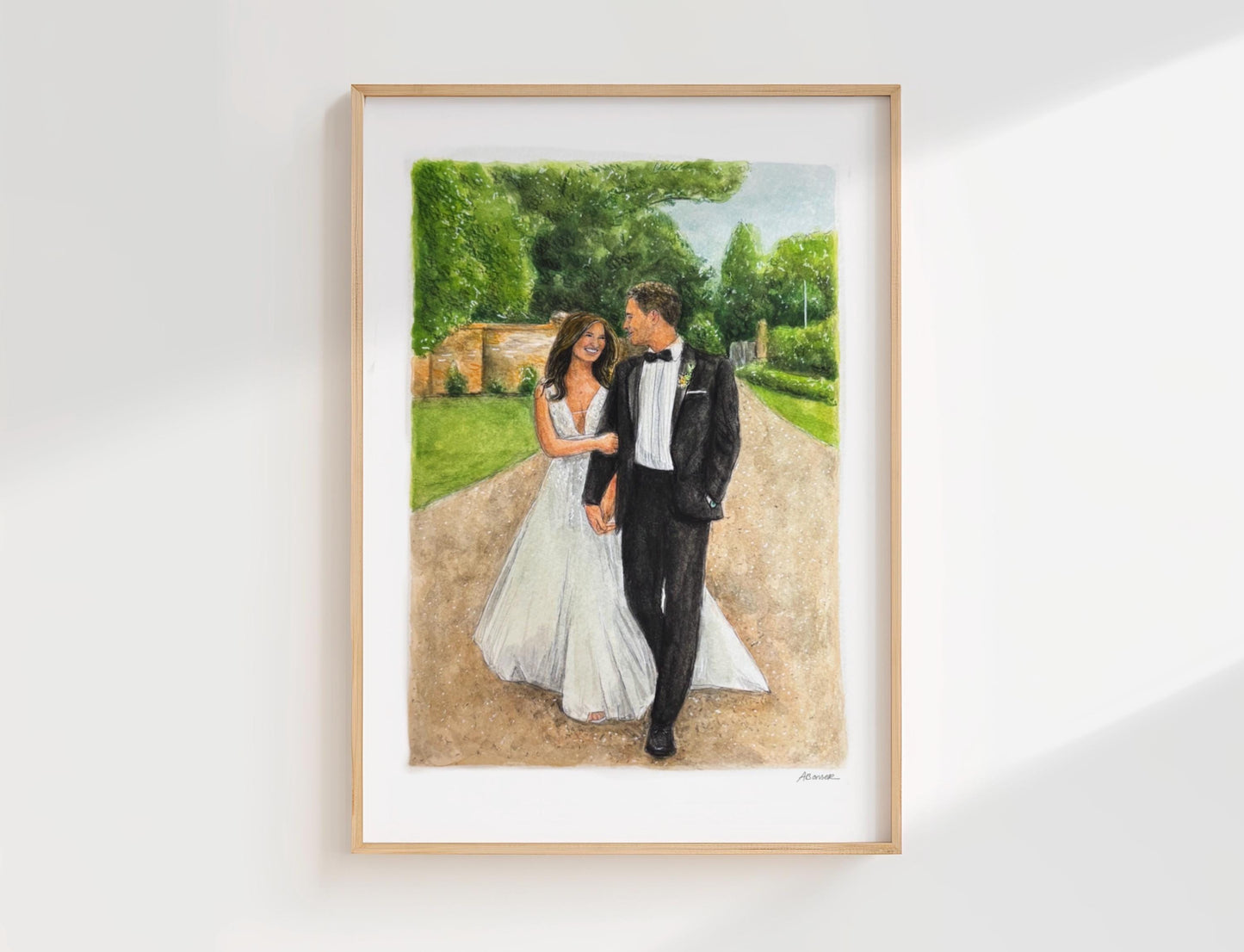 Custom Watercolour Wedding Portrait Painting