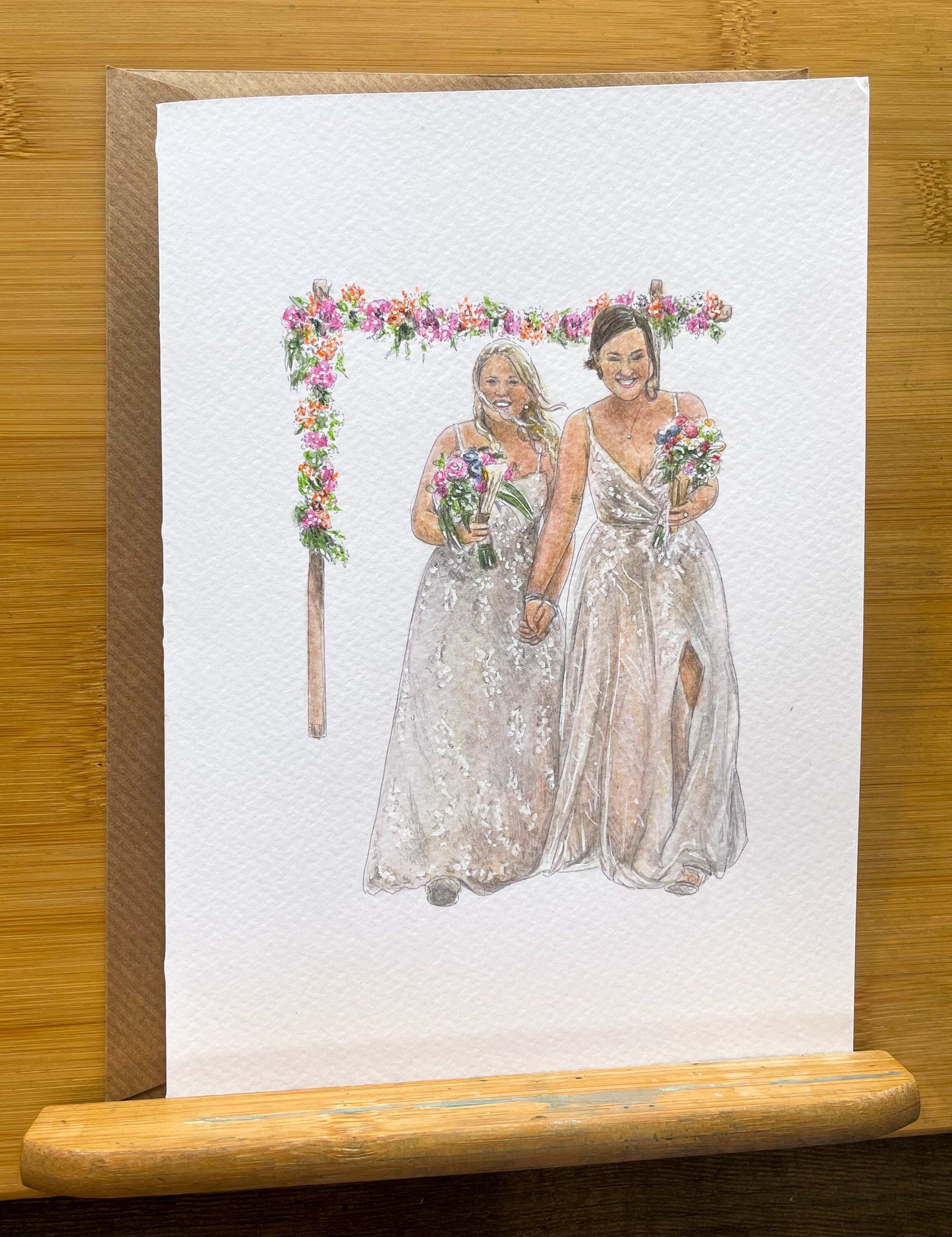 Hand Painted Wedding Card