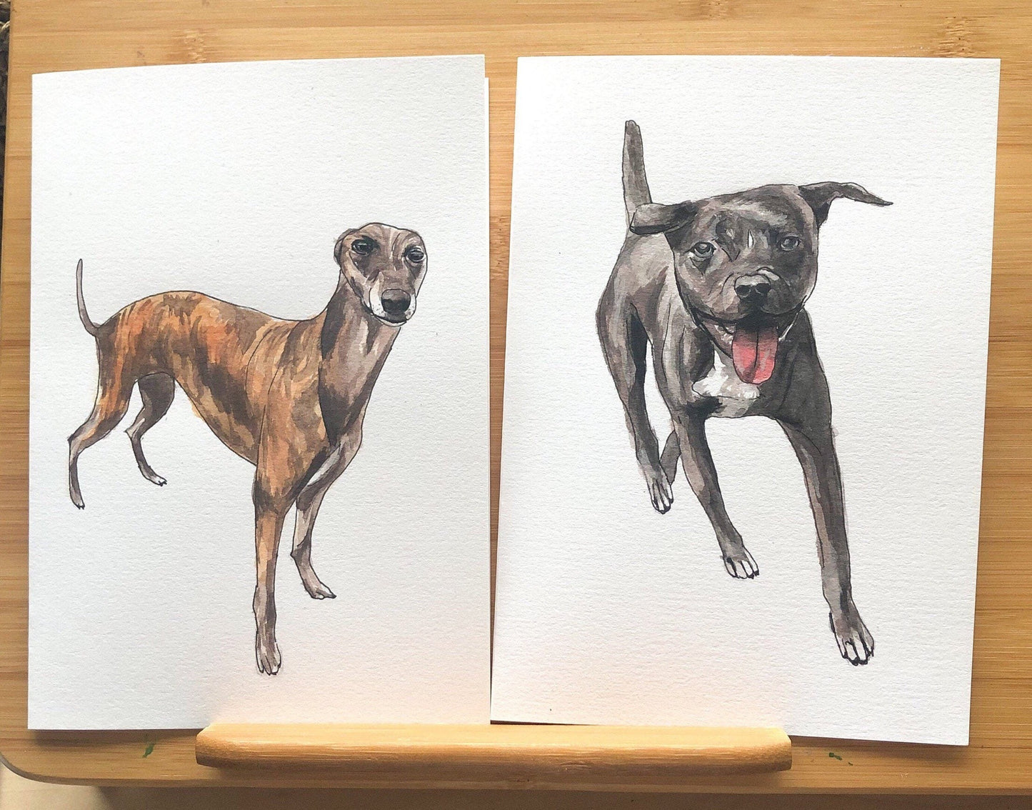 Hand Painted Pet Portrait Card