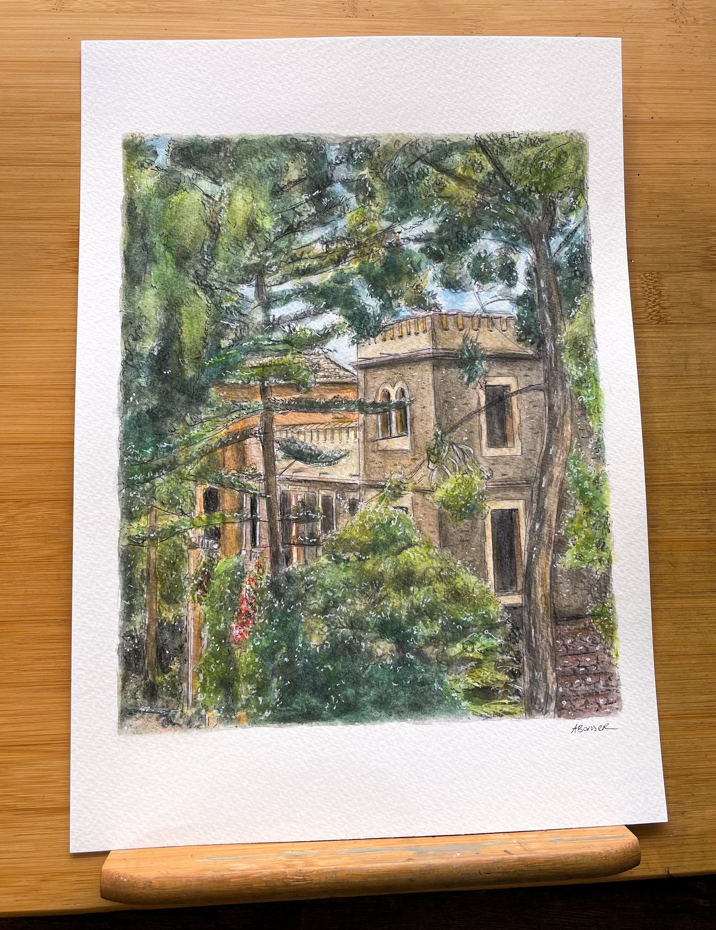 Custom Watercolour Building Portrait