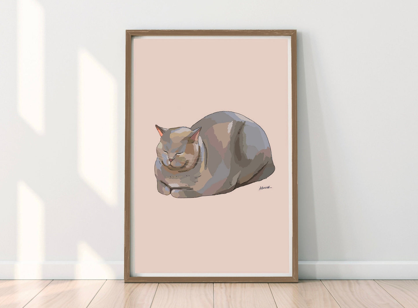 Sleepy Cat Loaf Print