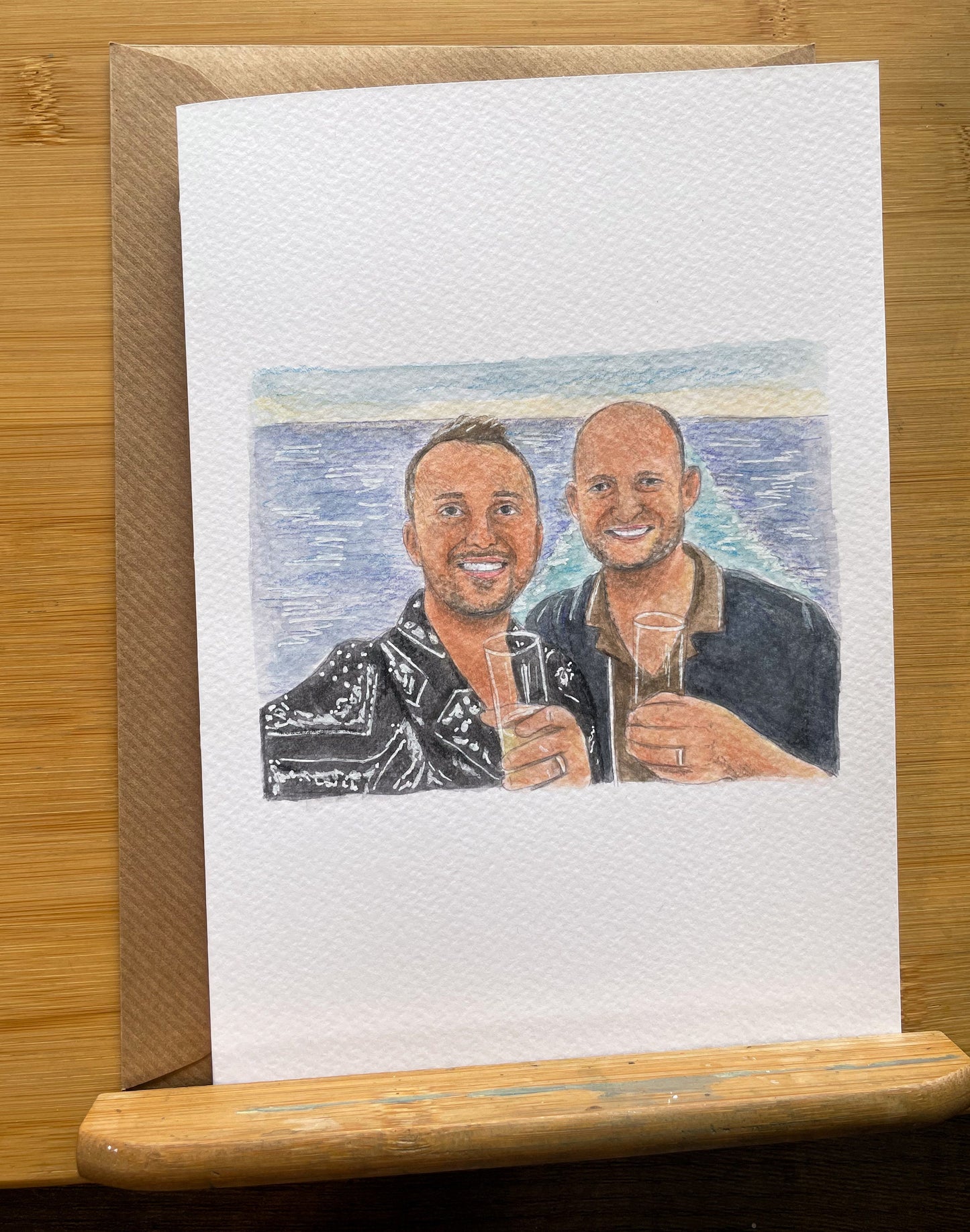 Custom Painted Couples Card