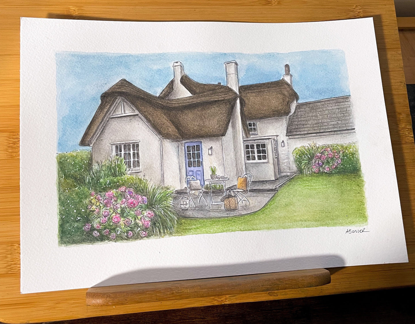 Hand Painted Watercolour House Portrait