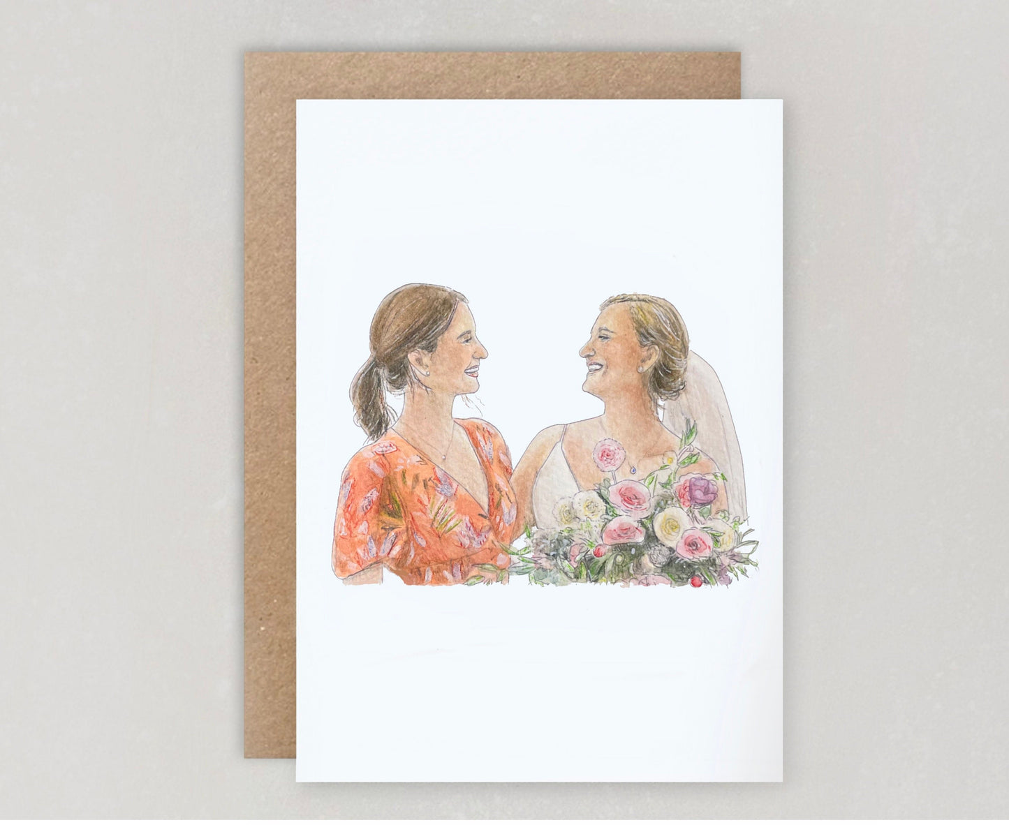 Custom Painted Bridesmaid Card