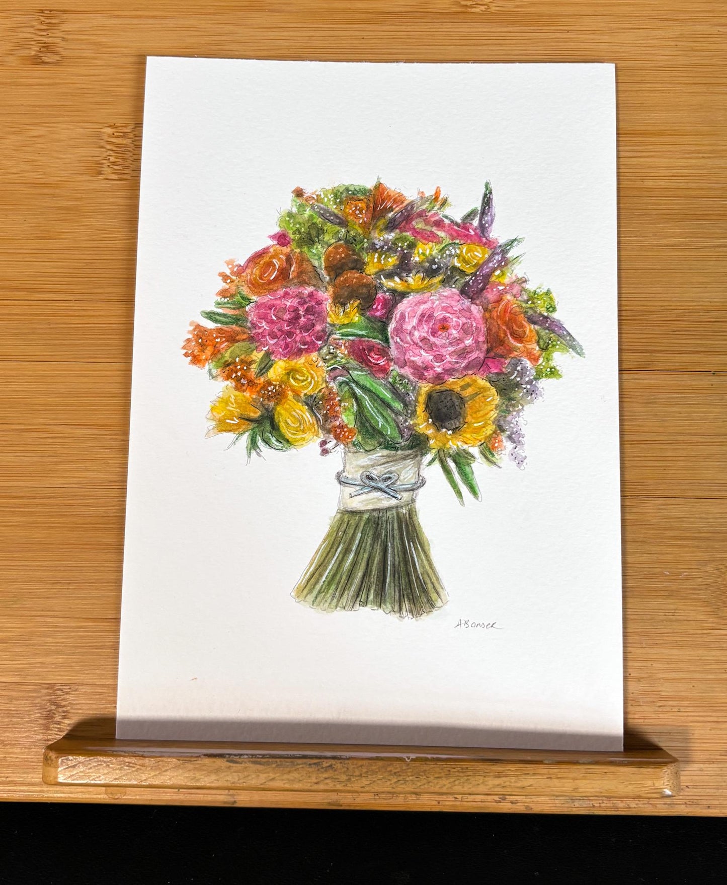 Custom Bouquet Watercolour Painting