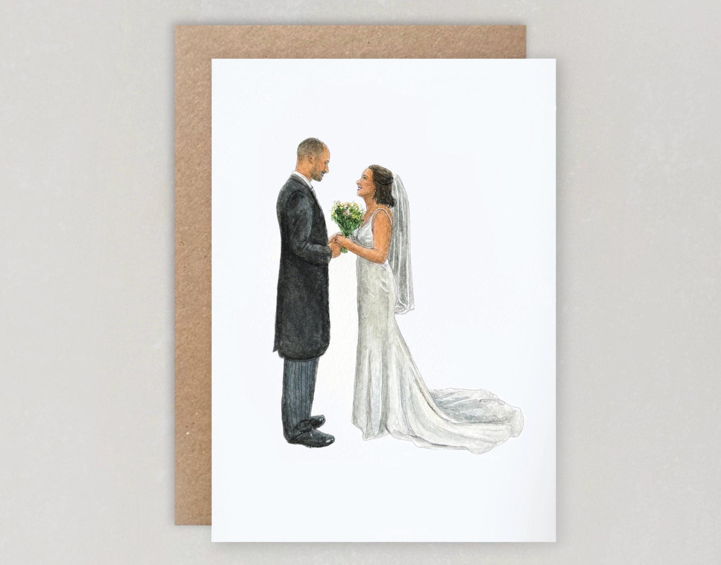 Hand Painted Wedding Card