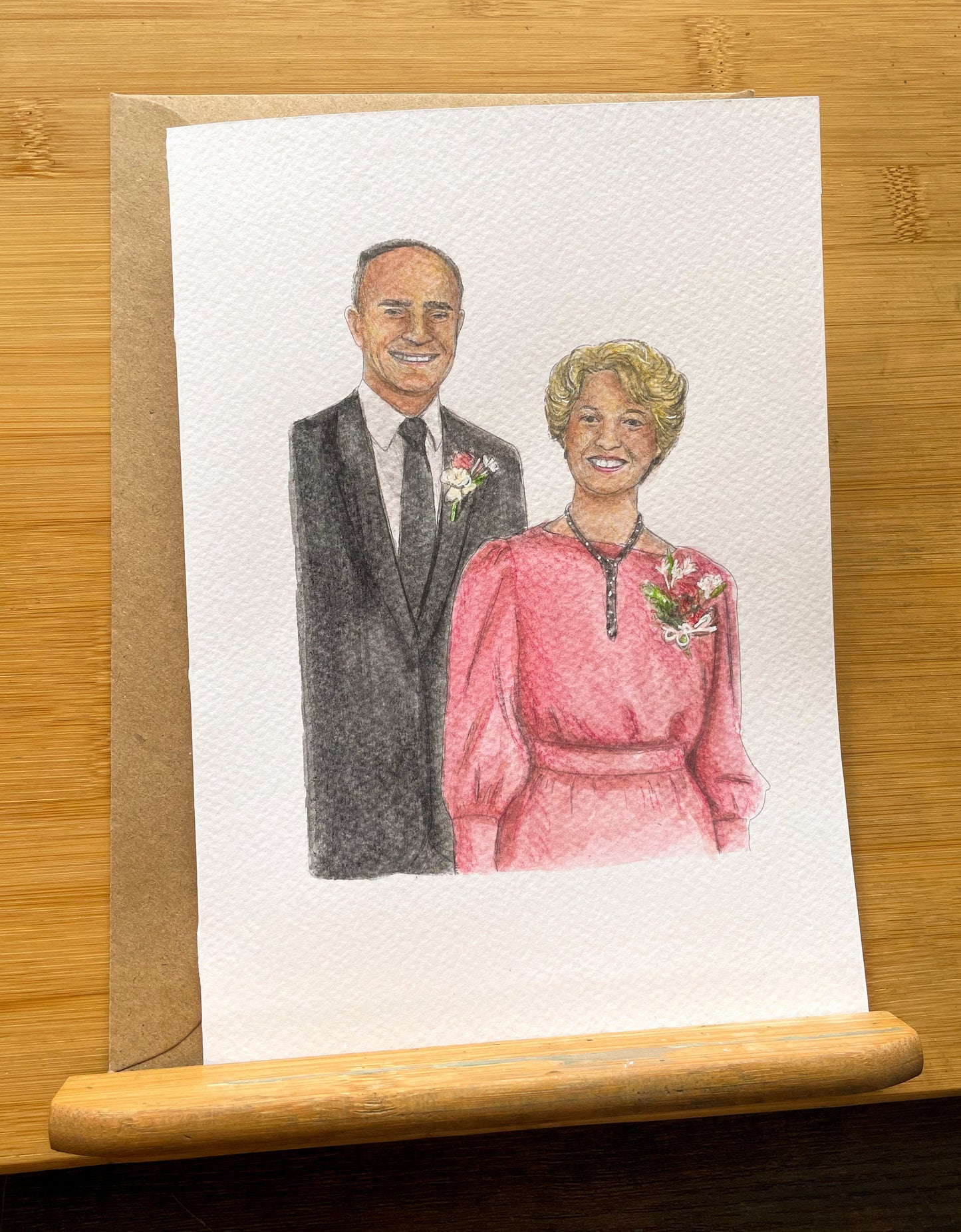 Custom Painted Couples Card