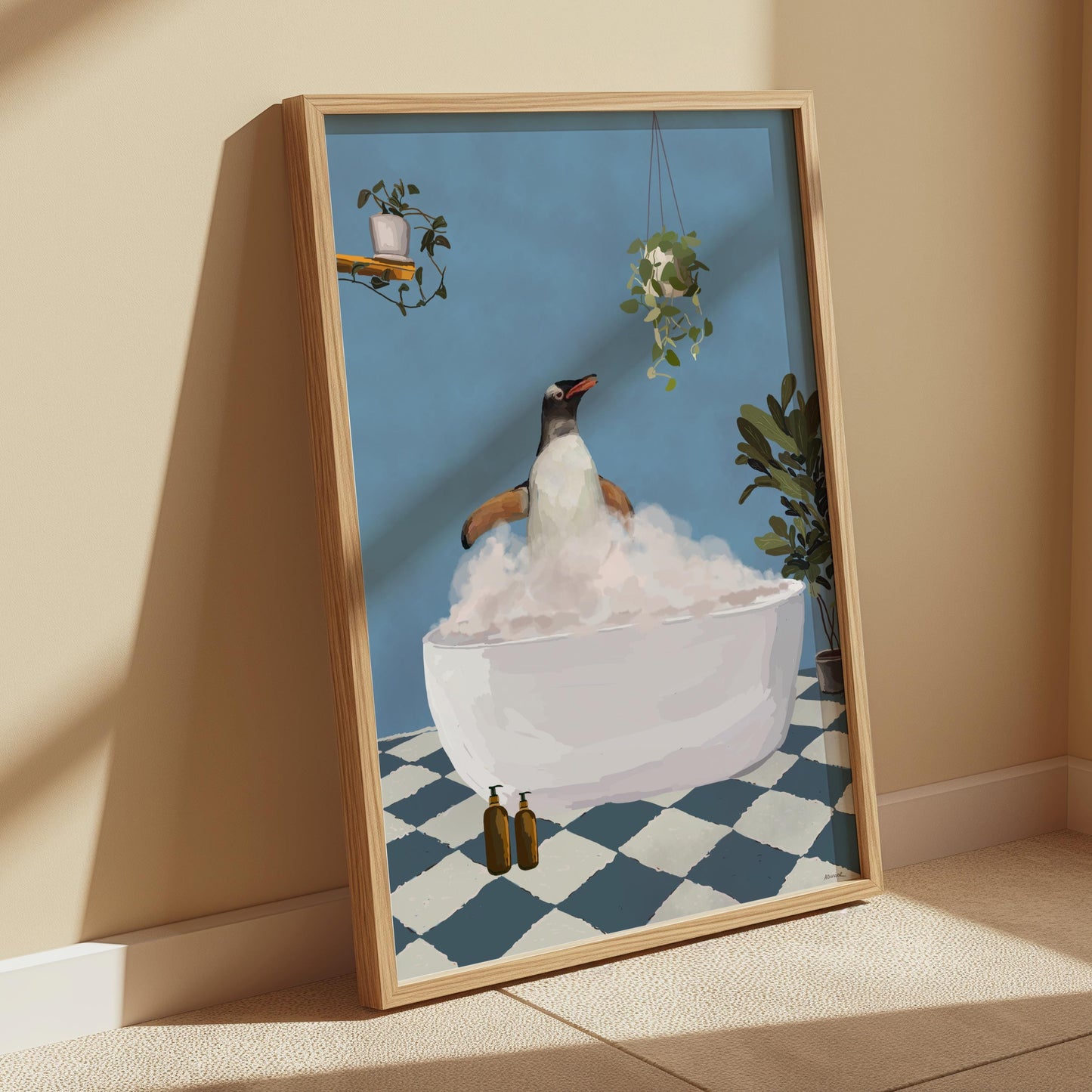 Penguin Bath Print