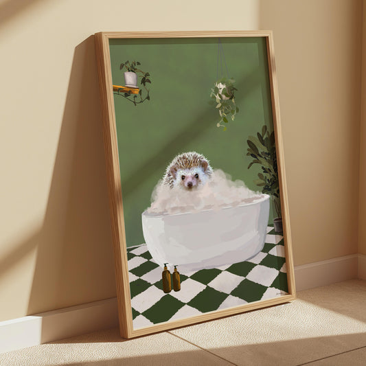 Hedgehog Bathroom Print