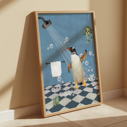 Penguin Shower Print