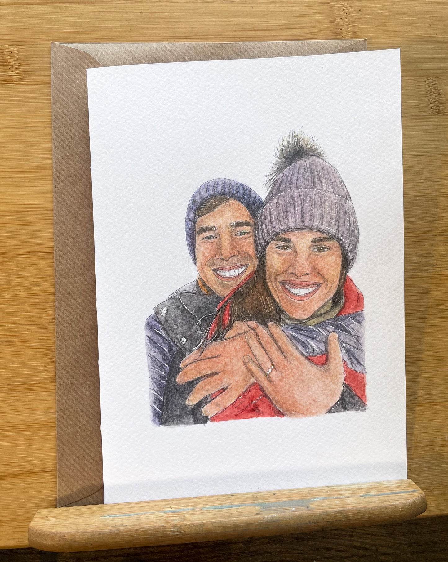 Custom Painted Couples Card